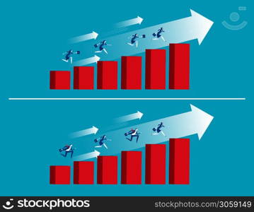 Business people go path to success. Concept business vector illustraton, Business Character set, Collection