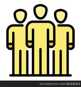 Business people group icon. Outline business people group vector icon color flat isolated. Business people group icon color outline vector