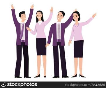 Business people hand gesturing vector image