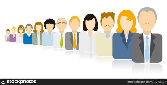 Business people icons team / Endless queue