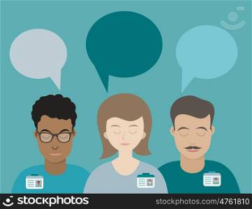 Business people in flat style. Vector illustration