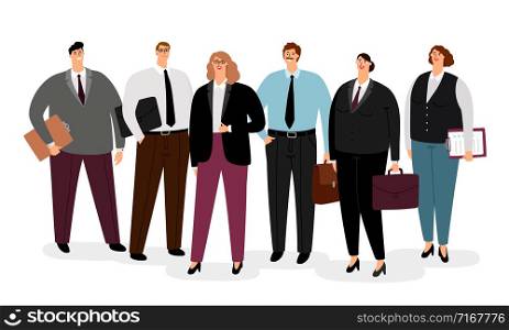 Business people in suits and formal clothing, vector illustration. Business people in formal clothing