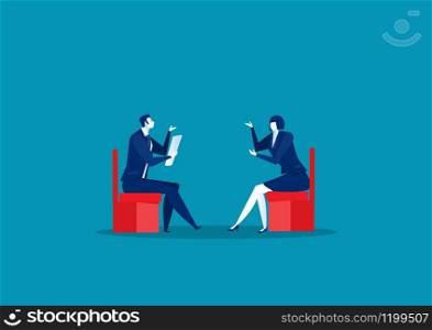 Business people interview and conversation concept vector