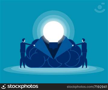 Business people open your mind. Concept business vector illustration, Brain, Ideas