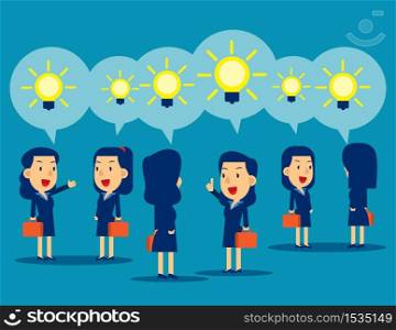 Business people presenting ideas. Concept business vector illustration, Teamwork.
