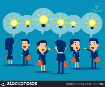 Business people presenting ideas. Concept business vector illustration, Teamwork.
