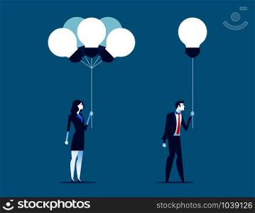 Business people receiving ideas from bunch. Concept business vector illustration.. Business people receiving ideas from bunch. Concept business vector illustration.