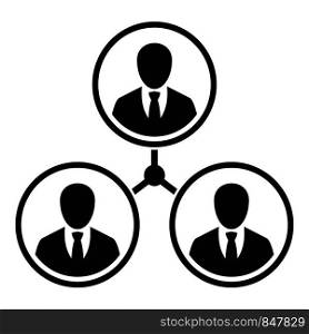Business people relation icon. Simple illustration of business people relation vector icon for web design isolated on white background. Business people relation icon, simple style