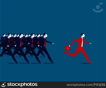 Business people running. Concept business illustration. Vector flat