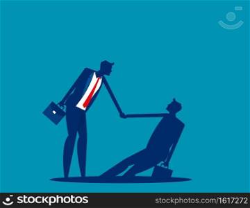 Business people self-reliant. Agreement yourself. Vector illustration business concept