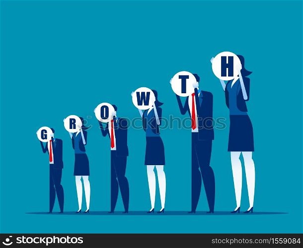 Business people show growth graph. Concept business vector, Successful, Achievement, Graphic.