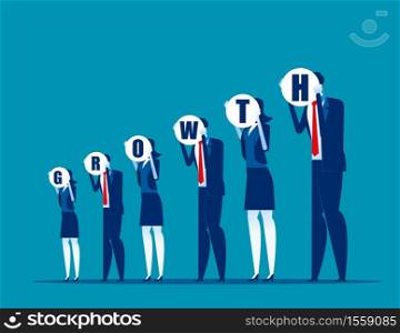 Business people show growth graph. Concept business vector, Successful, Achievement, Graphic.