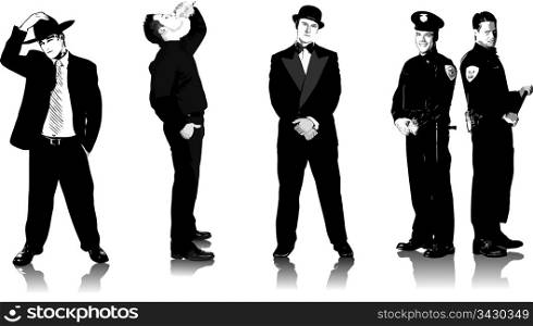 Business people silhouettes. Vector