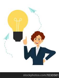 Business people think ideas. Vector illustration.