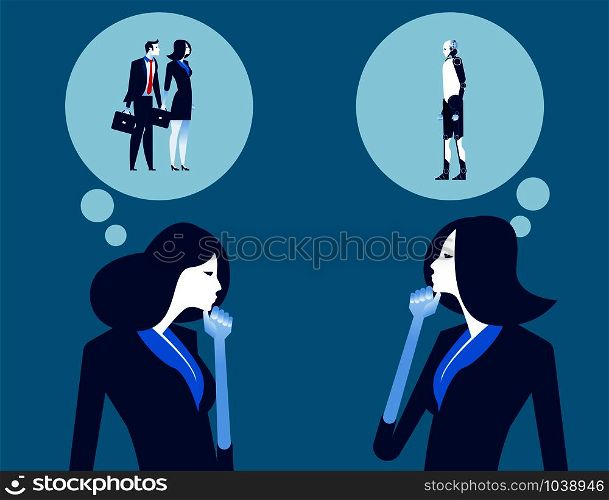 Business people thought bubble. Concept business vector illustration.