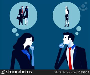 Business people thought bubble. Concept business vector illustration.