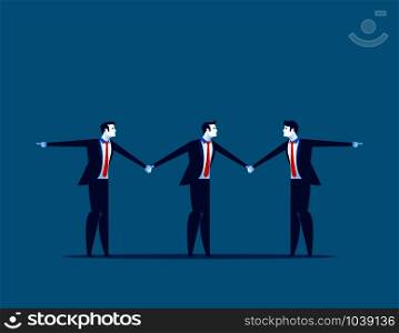 Business people tugging a man. Concept businesss vector illustration.