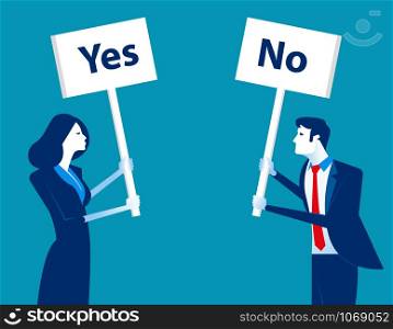 Business people with different opinions. Concept business vector illustration.