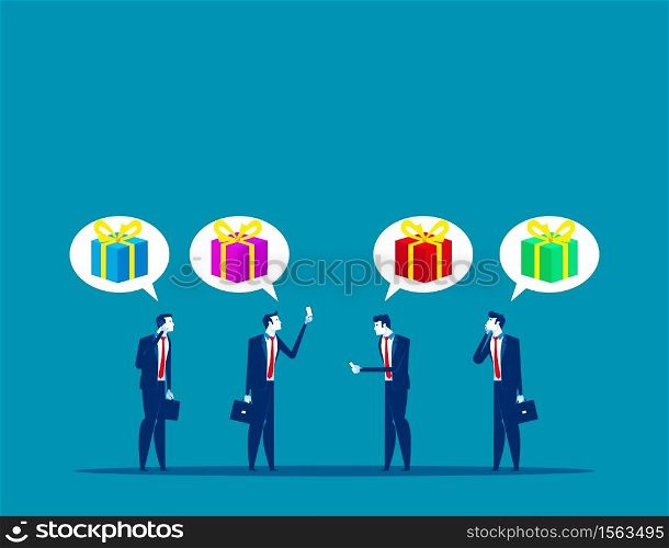 Business people with mobile shopping. Concept business vector, Online shop, Smartphone, technology.