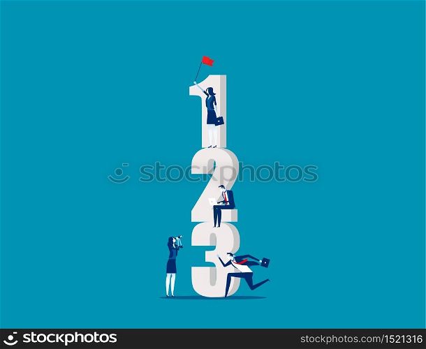 Business people with number. Concept business vector, Working, Number, Corporation.