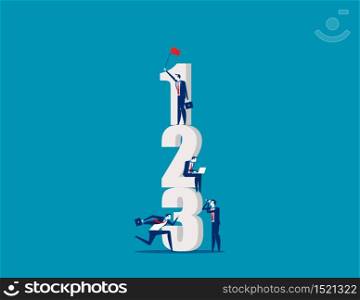 Business people with number. Concept business vector, Working, Number, Corporation.