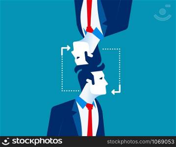 Business people with recycling and exchange ideas. Concept business vector illustration.