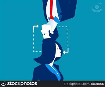 Business people with recycling and exchange ideas. Concept business vector illustration.