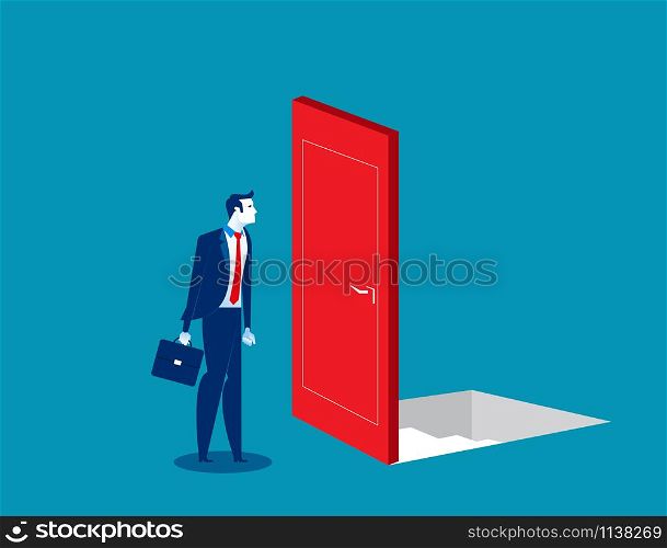 Business people with risky and uncertain options. Concept business vector illustration. Flat character style