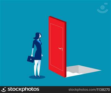 Business people with risky and uncertain options. Concept business vector illustration. Flat character style