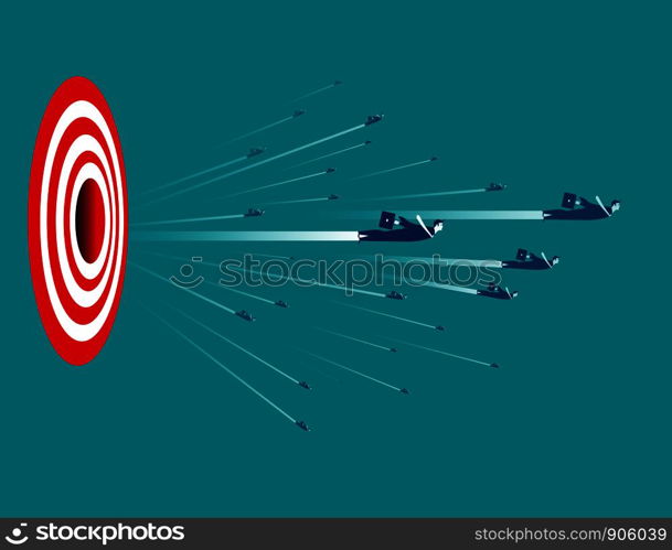 Business people with target sign. Concept business illustration. Vector flat