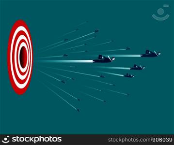Business people with target sign. Concept business illustration. Vector flat