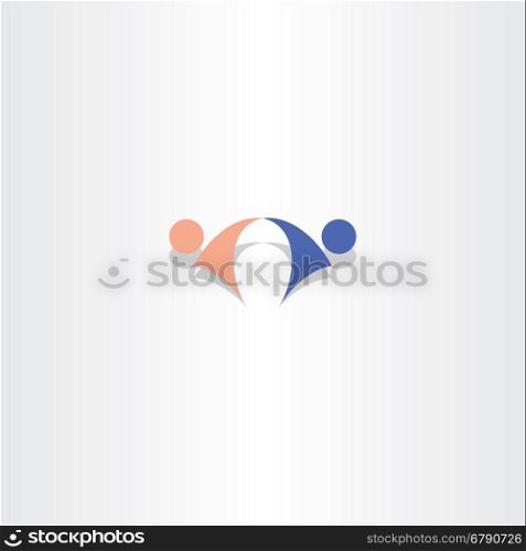 business people work partners icon vector