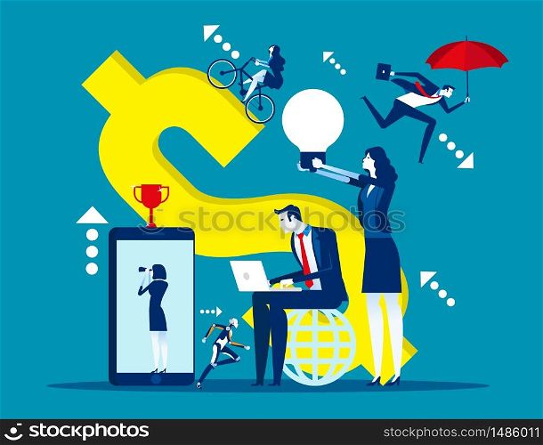 Business people working. Concept business vector, Office, Team, Strategy.
