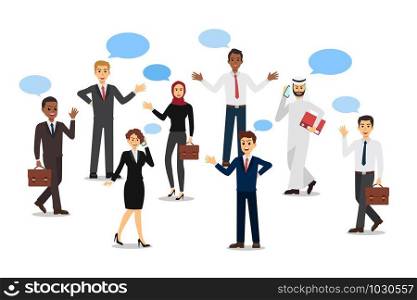 Business people worldwide chat. vector illustration.
