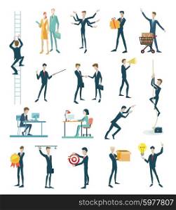 Business peoples, set of icons flat design