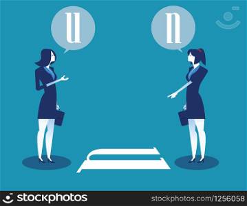 Business person and different points of view. Concept business vector illustration.