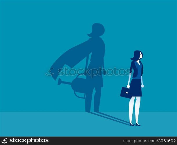 Business person and the vision with success. Concept business vector illustration, Achievement, Successful.