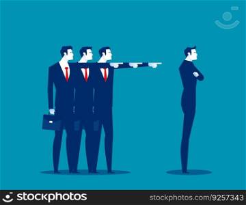 Business person blamed by his companions. Business vector illustration 