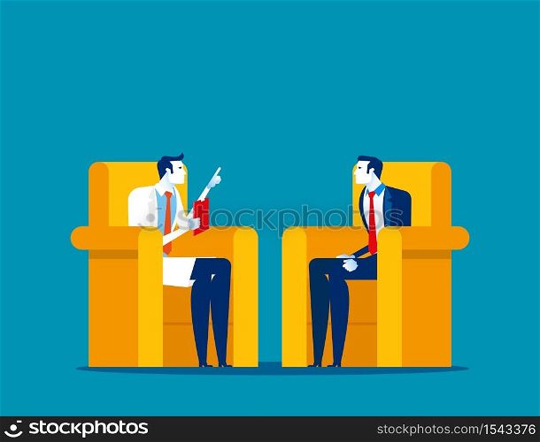Business person consulting a doctor. Concept business vector, Checkup, Clinic, Healthy.