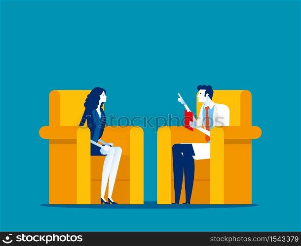 Business person consulting a doctor. Concept business vector, Checkup, Clinic, Healthy.