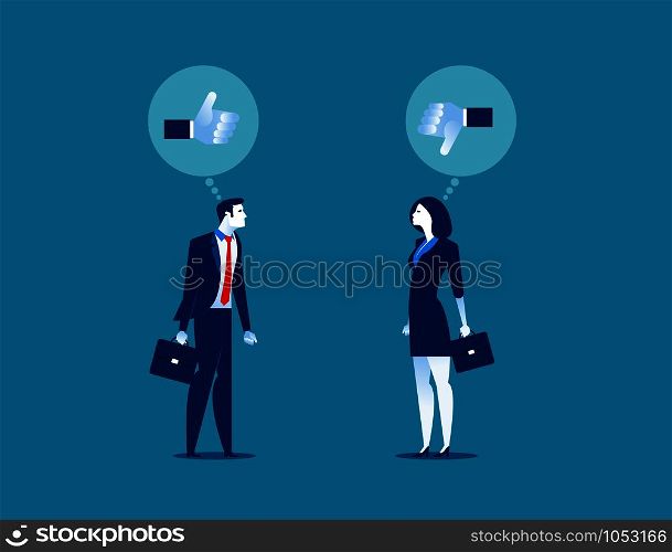 Business person for like and dislike. Concept business vector illustration.