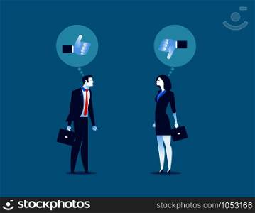 Business person for like and dislike. Concept business vector illustration.