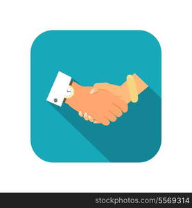 Business person handshake flat icon vector illustration