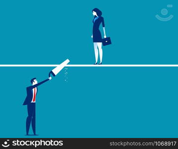 Business person is cutting. Concept business vector illustration.