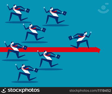 Business person running in different way. Concept business vector illustration.