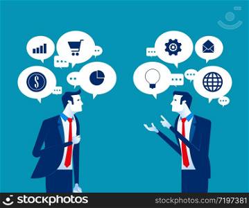 Business person talk. Concept business vector illustration, Meeting, Assistance, corporation, Communication.