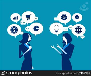 Business person talk. Concept business vector illustration, Meeting, Assistance, corporation, Communication.