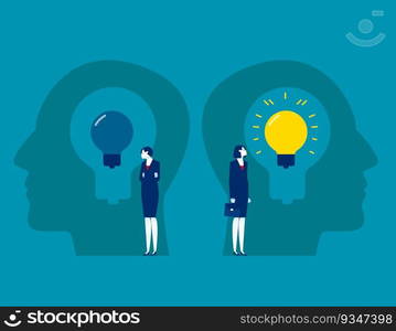 Business person with mindset different. Business attitude vector illustration