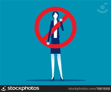 Business person with stop symbol. isolate vector concept