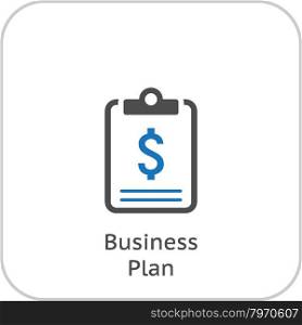 Business Plan Icon. Concept. Flat Design.